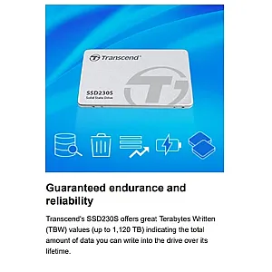 SSD Transcend SSD 2.5" SATA SSD230S (128GB / 256GB / 512GB / 1TB) Internal Solid State Drives SSD 230S DRAM Cache