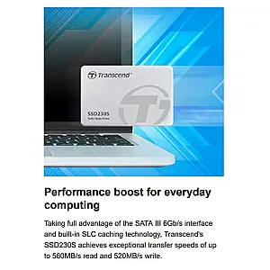 SSD Transcend SSD 2.5" SATA SSD230S (128GB / 256GB / 512GB / 1TB) Internal Solid State Drives SSD 230S DRAM Cache